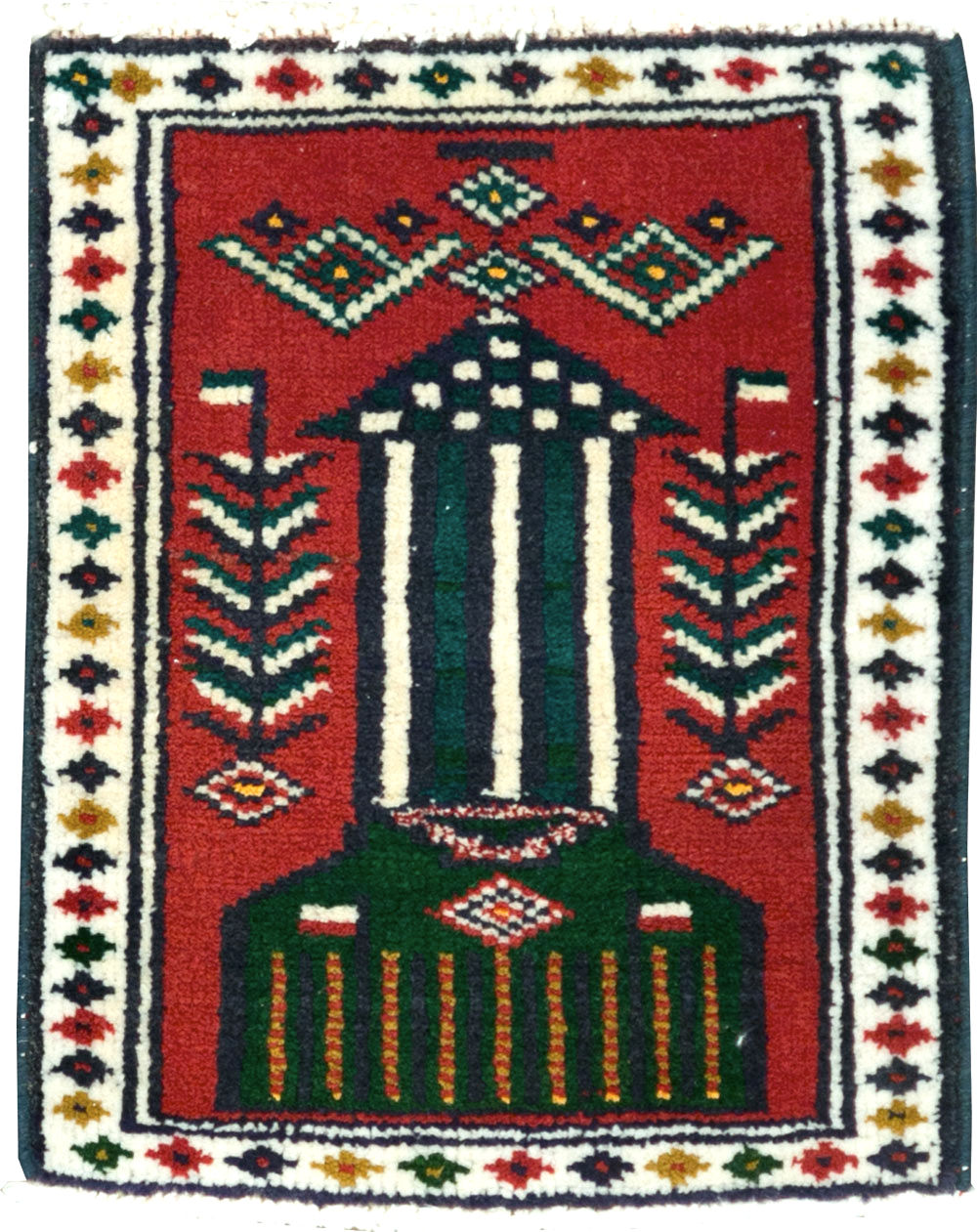 Vintage Persian Pictorial Baluch Rug (Pair: 1 of 2), No.24905 - Staging