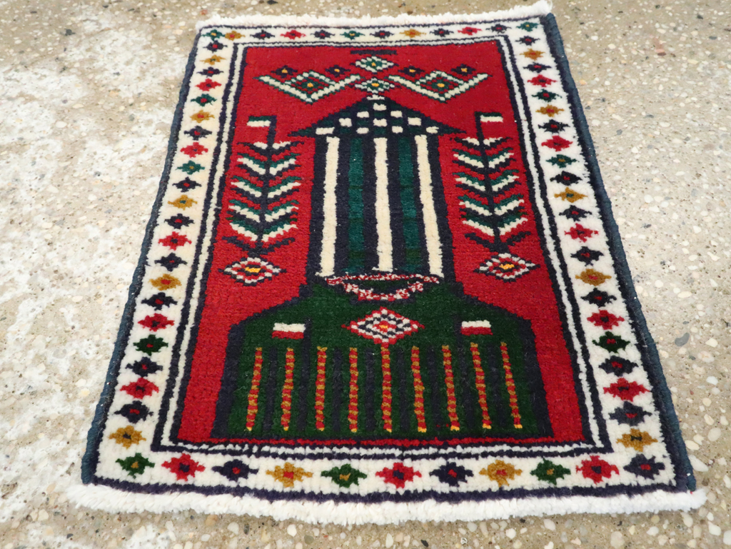 Vintage Persian Pictorial Baluch Rug (Pair: 1 of 2), No.24905 - Staging