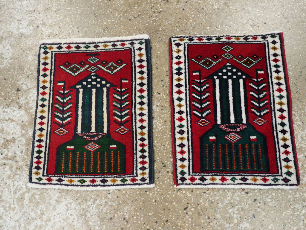 Vintage Persian Pictorial Baluch Rug (Pair: 1 of 2), No.24905 - Staging