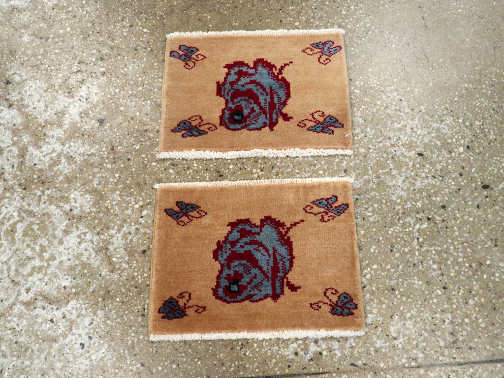 Vintage Persian Pictorial Baluch Rug (Pair: 1 of 2), No.24907 - Staging