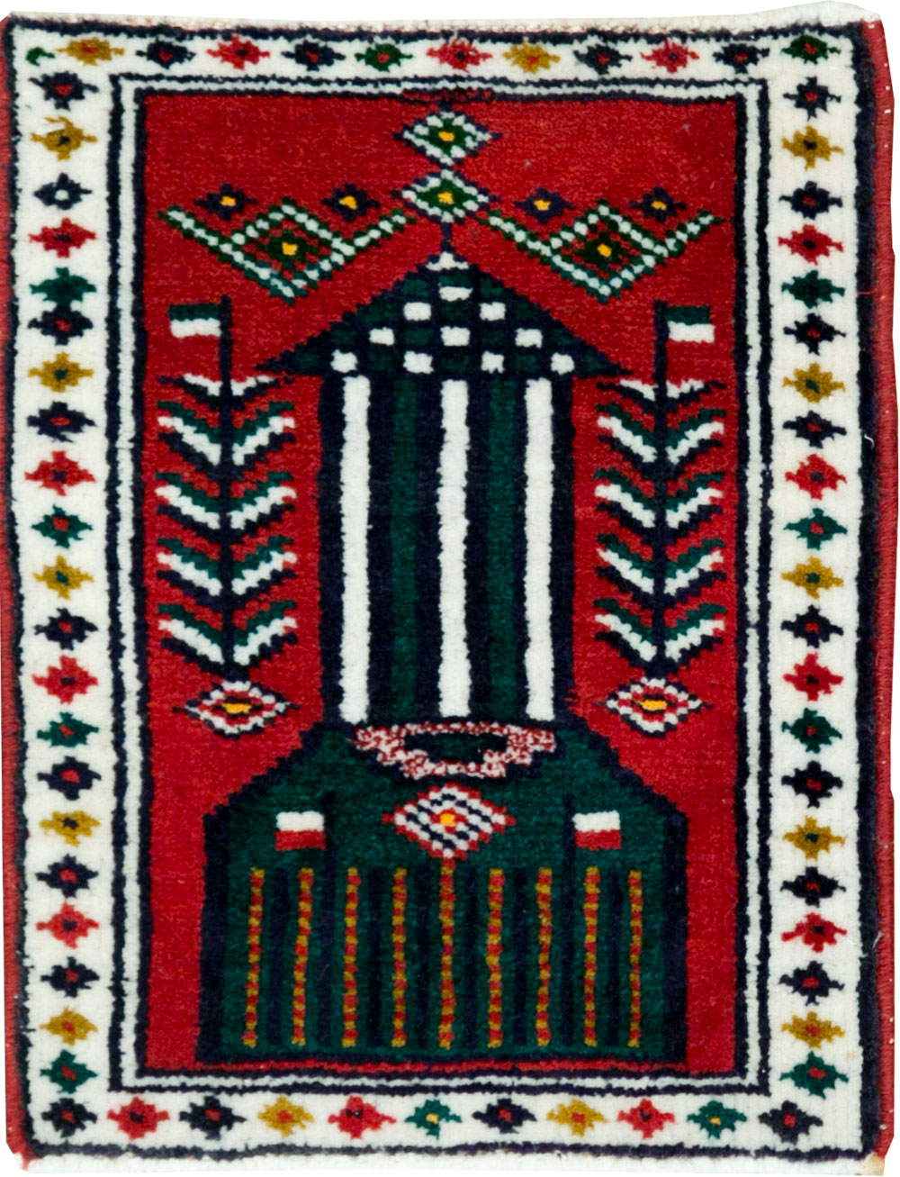 Vintage Persian Pictorial Baluch Rug (Pair: 2 of 2), No.24908 - Staging