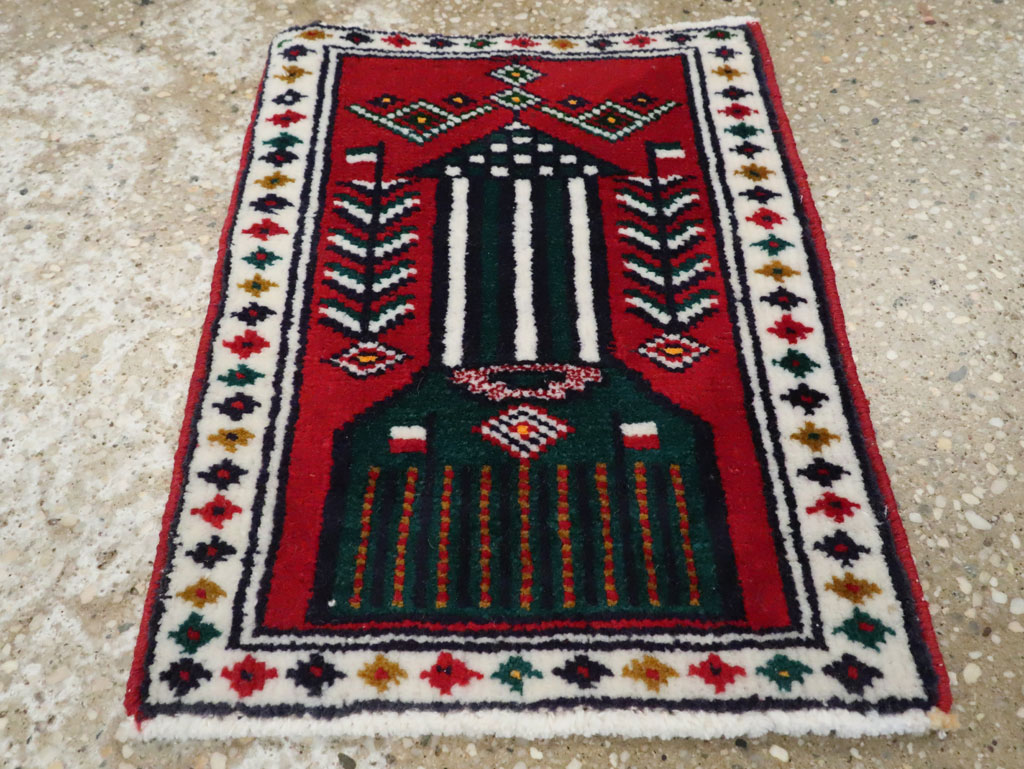 Vintage Persian Pictorial Baluch Rug (Pair: 2 of 2), No.24908 - Staging