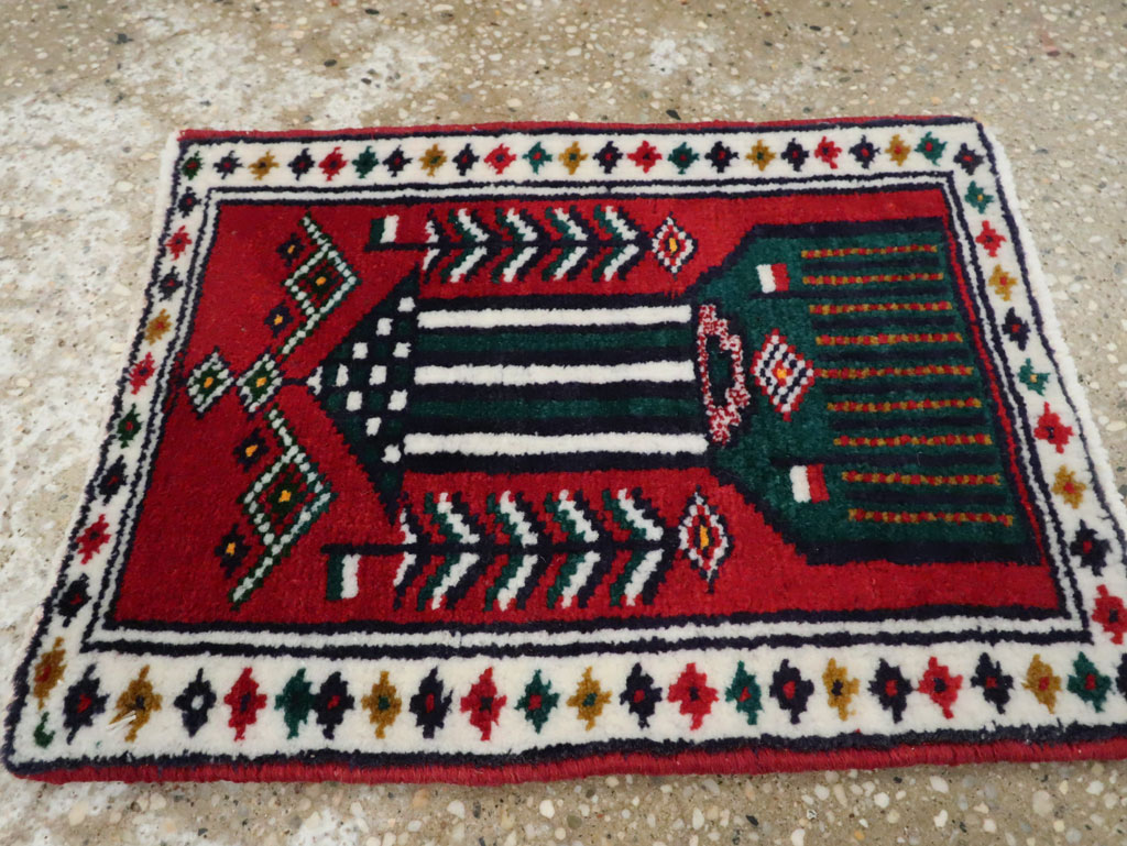 Vintage Persian Pictorial Baluch Rug (Pair: 2 of 2), No.24908 - Staging