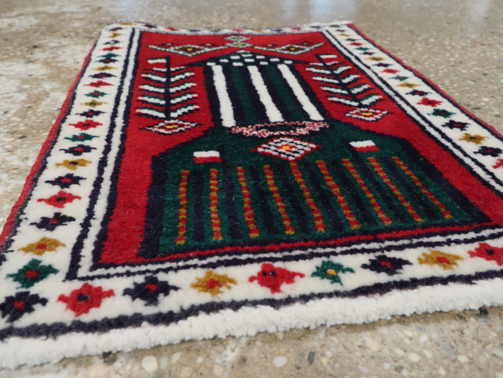 Vintage Persian Pictorial Baluch Rug (Pair: 2 of 2), No.24908 - Staging