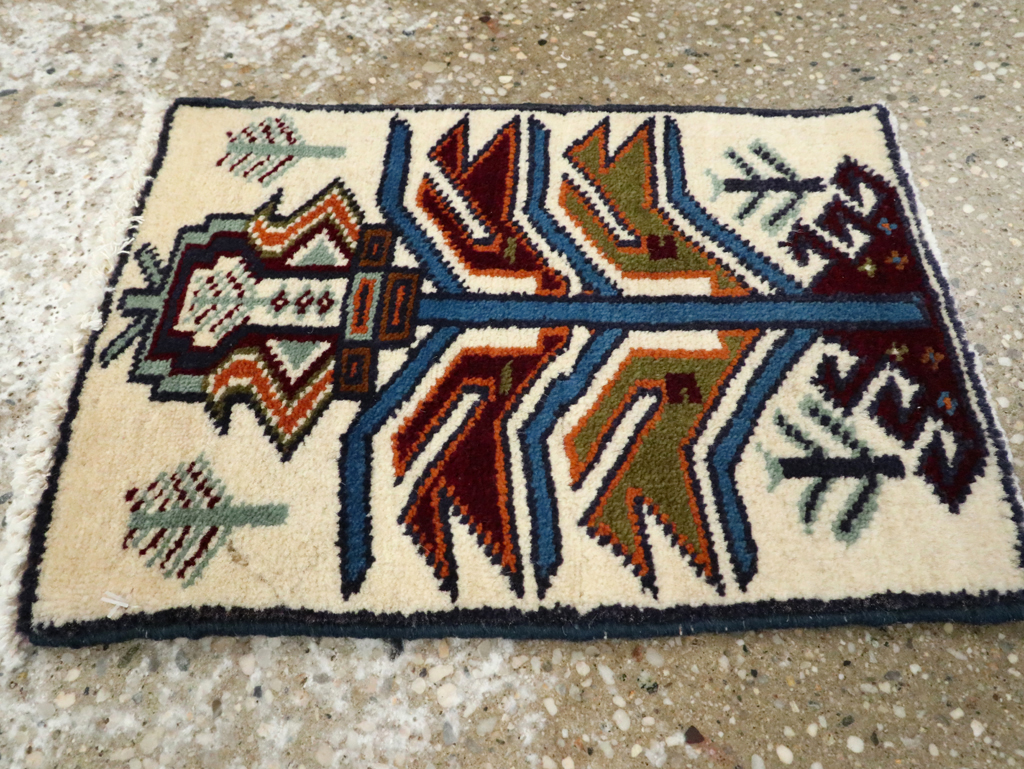 Vintage Persian Baluch Pictorial Rug (Pair: 2 of 2), No.24913 - Staging