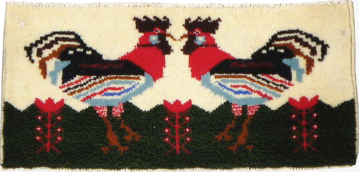 Vintage Persian Baluch Pictorial Rug, No.24916 - Staging