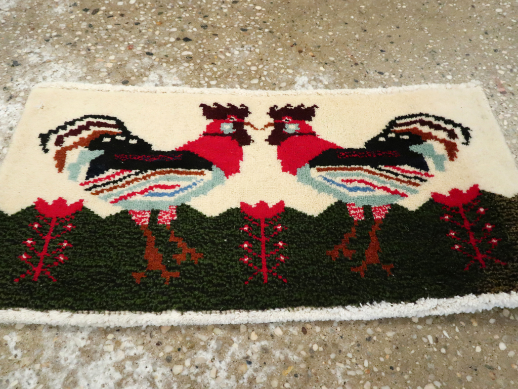 Vintage Persian Baluch Pictorial Rug, No.24916 - Staging