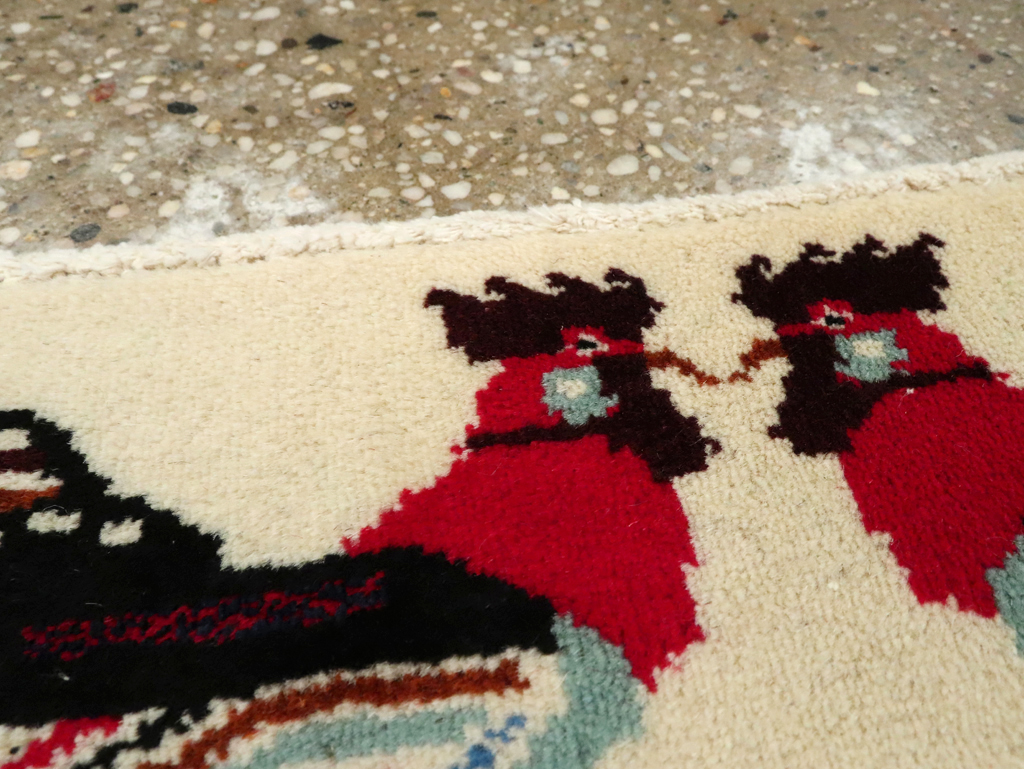 Vintage Persian Baluch Pictorial Rug, No.24916 - Staging