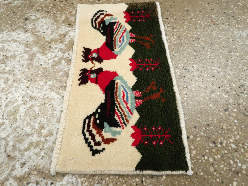 Vintage Persian Baluch Pictorial Rug, No.24916 - Staging