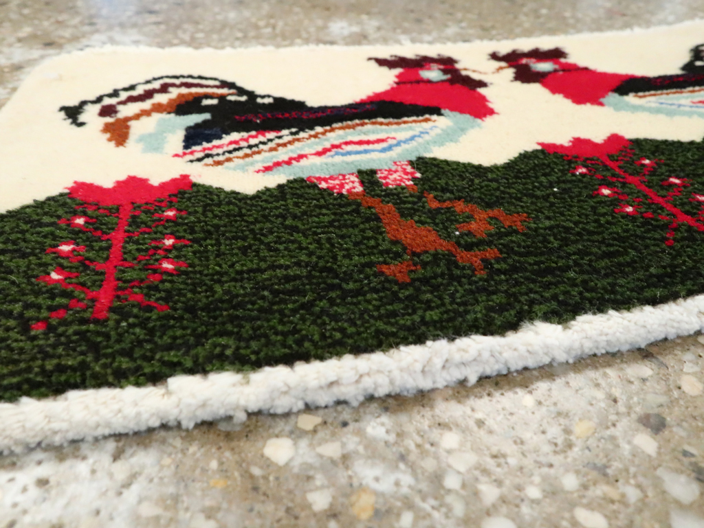 Vintage Persian Baluch Pictorial Rug, No.24916 - Staging