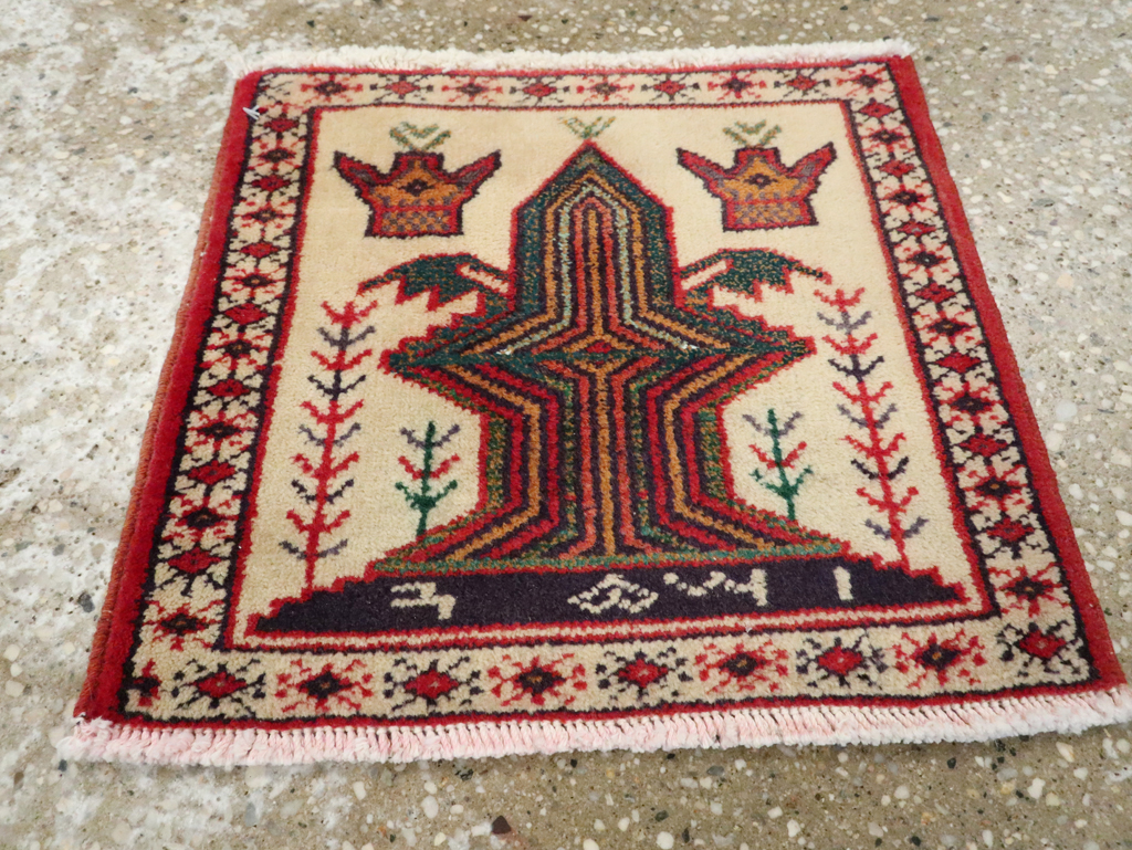 Vintage Persian Pictorial Baluch Rug (Pair: 2 of 2), No.24917 - Staging