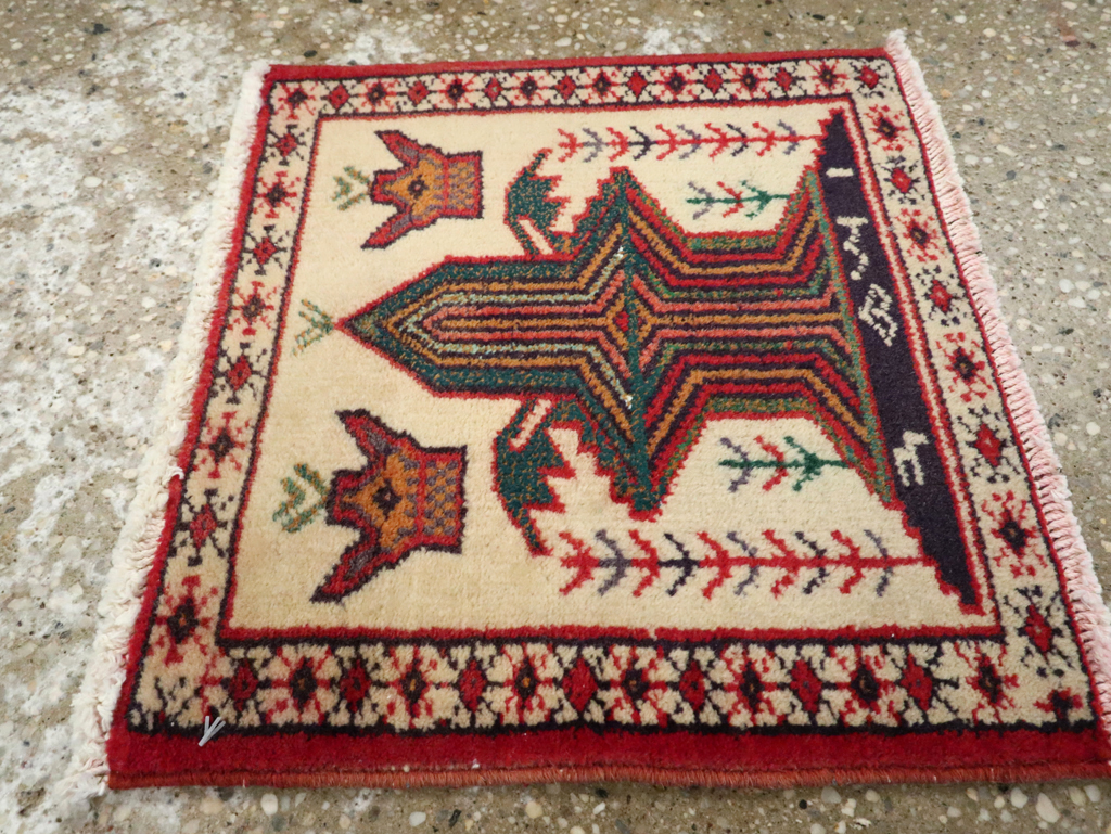 Vintage Persian Pictorial Baluch Rug (Pair: 2 of 2), No.24917 - Staging