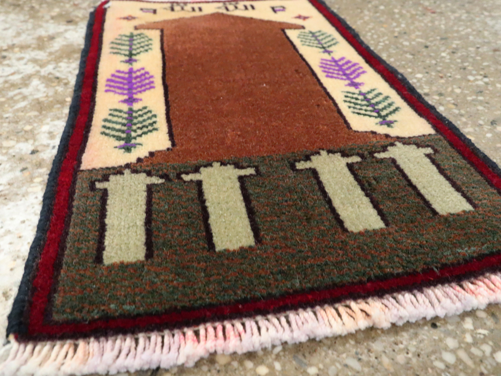 Vintage Persian Pictorial Baluch Rug (Pair: 1 of 2), No.24920 - Staging