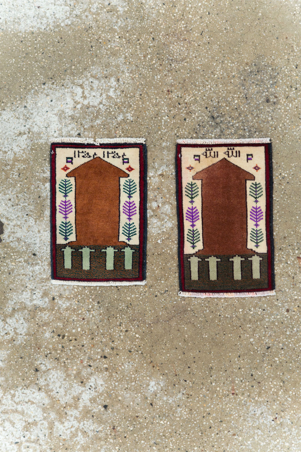 Vintage Persian Pictorial Baluch Rug (Pair: 1 of 2), No.24920 - Staging