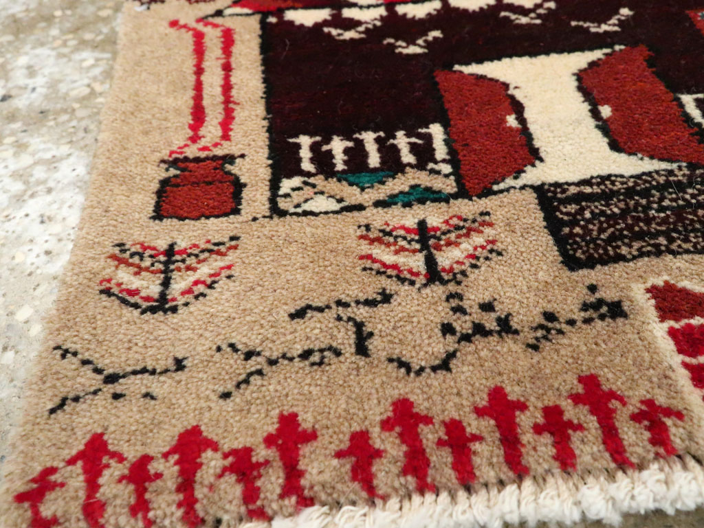 Vintage Persian Baluch Pictorial Rug (Pair: 2 of 2), No.24921 - Staging