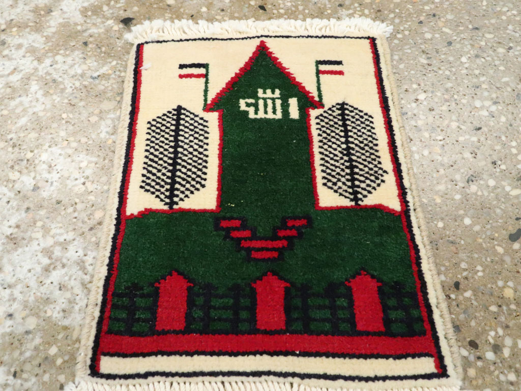 Vintage Persian Baluch Pictorial Rug, No.24922 - Staging