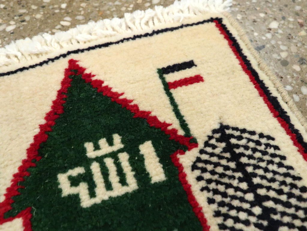 Vintage Persian Baluch Pictorial Rug, No.24922 - Staging