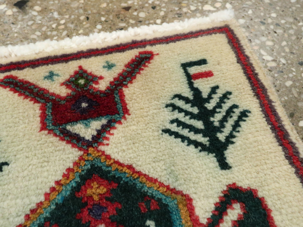 Vintage Persian Baluch Pictorial Rug, No.24926 - Staging