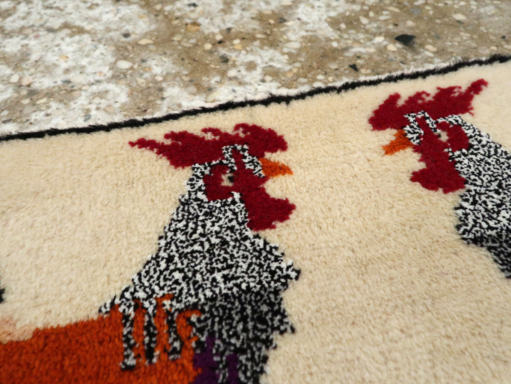 Vintage Persian Baluch Pictorial Rug, No.24929 - Staging