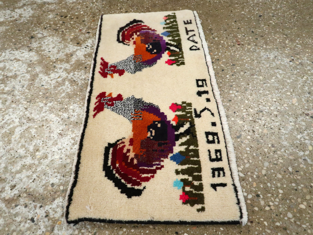 Vintage Persian Baluch Pictorial Rug, No.24929 - Staging