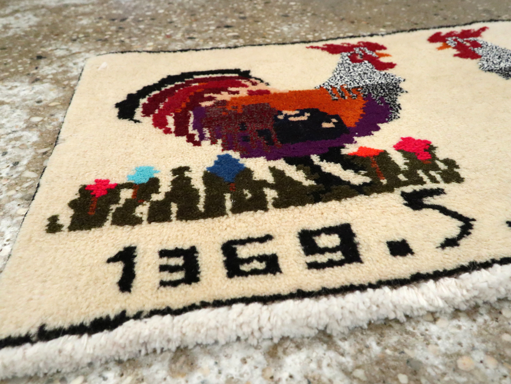 Vintage Persian Baluch Pictorial Rug, No.24929 - Staging