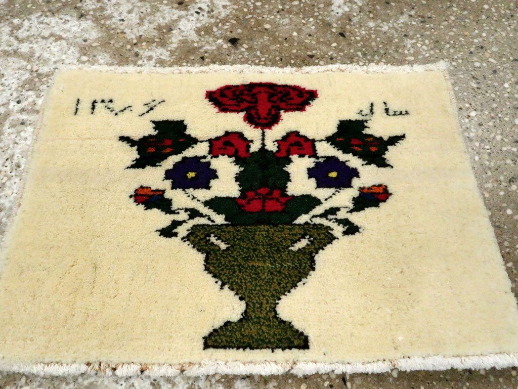 Vintage Persian Baluch Pictorial Rug, No.24931 - Staging