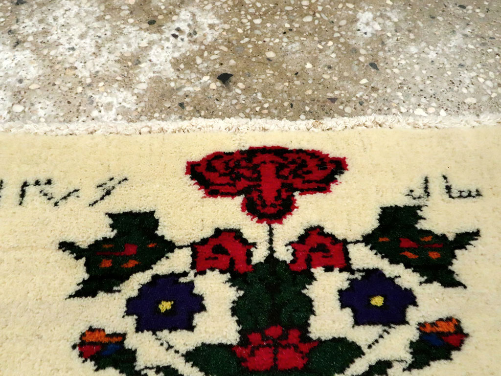 Vintage Persian Baluch Pictorial Rug, No.24931 - Staging