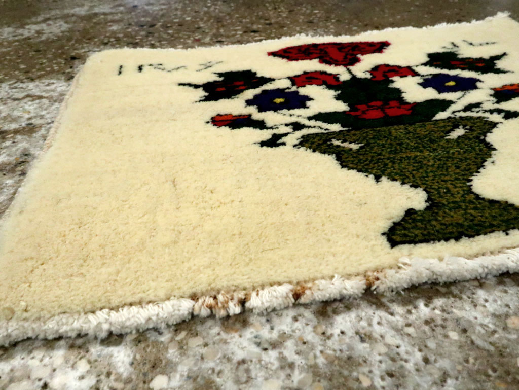 Vintage Persian Baluch Pictorial Rug, No.24931 - Staging