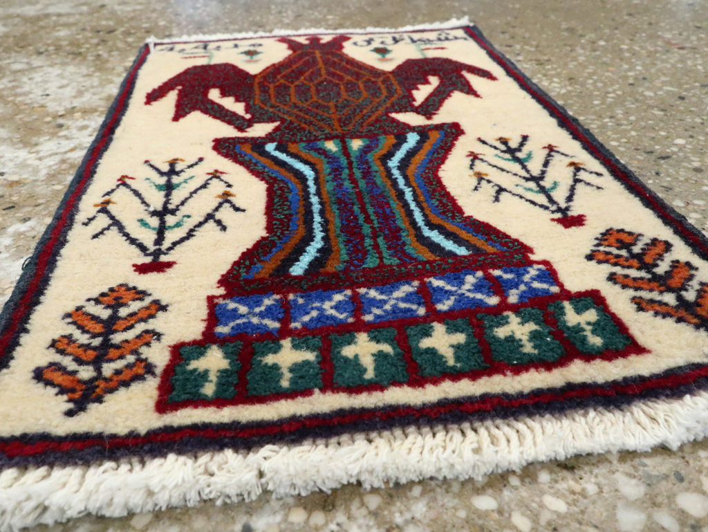 Vintage Persian Pictorial Baluch Rug (Pair: 2 of 2), No.24933 - Staging