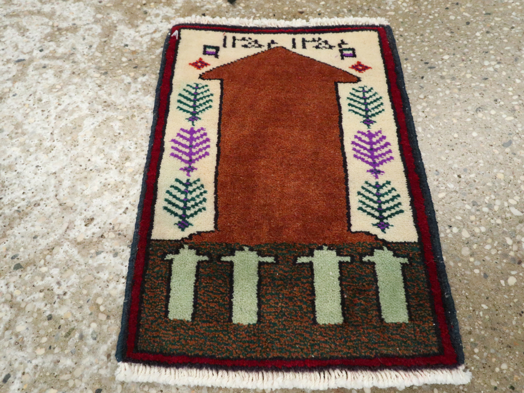 Vintage Persian Pictorial Baluch Rug (Pair: 2 of 2), No.24936 - Staging