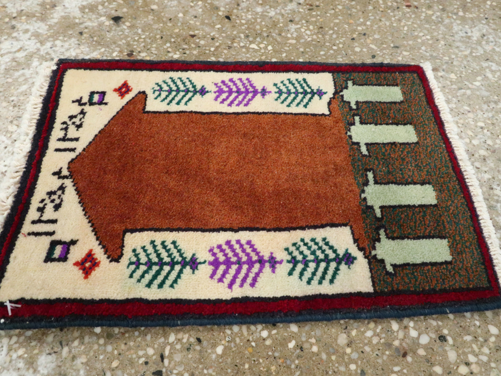 Vintage Persian Pictorial Baluch Rug (Pair: 2 of 2), No.24936 - Staging