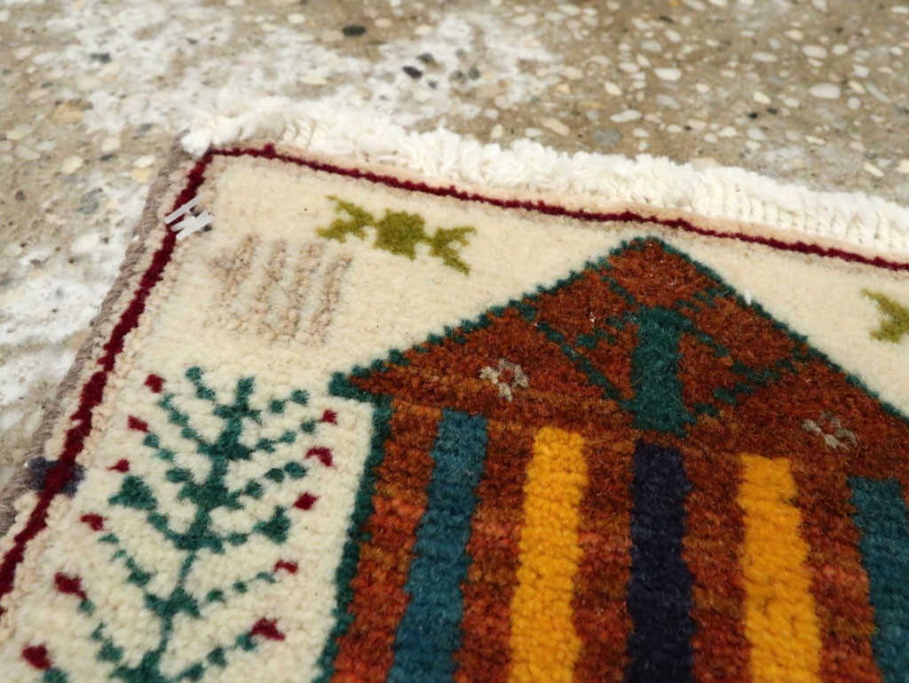 Vintage Persian Baluch Pictorial Rug, No.24937 - Staging