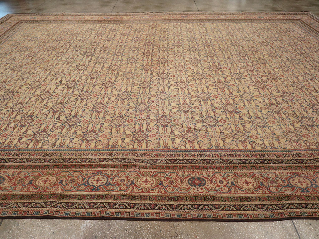 Antique Persian Mahal Oversize Carpet, No.24942 - Staging