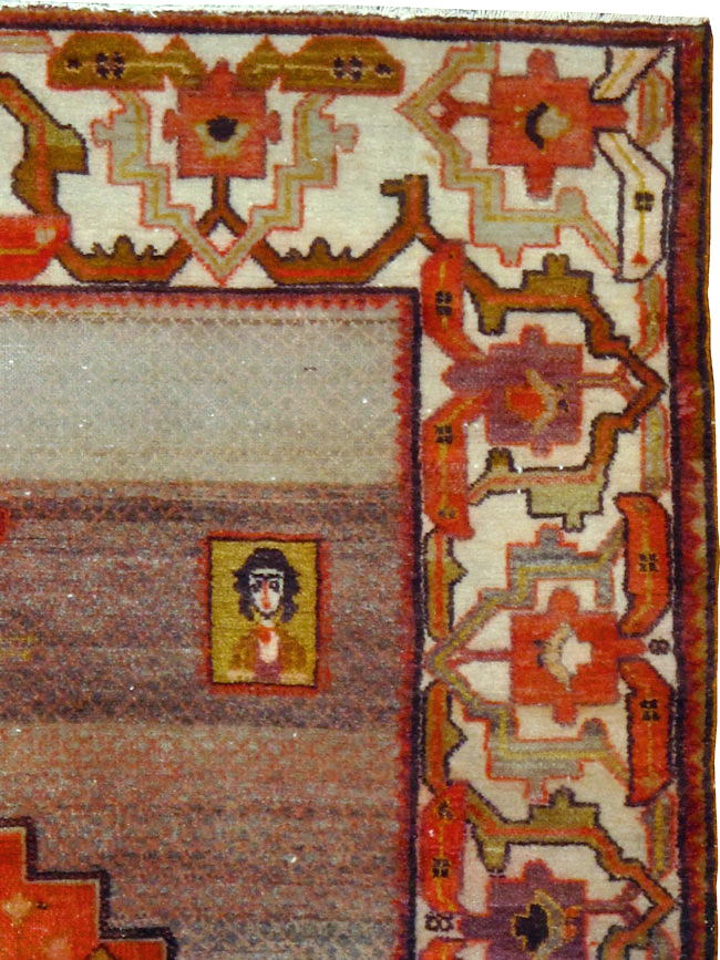 Vintage Persian Malayer Pictorial Rug, No.24943 - Staging