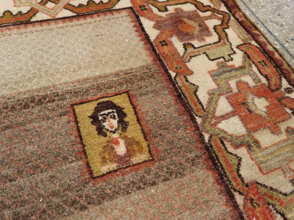 Vintage Persian Malayer Pictorial Rug, No.24943 - Staging