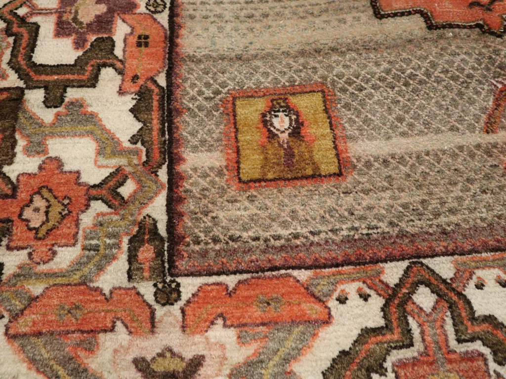 Vintage Persian Malayer Pictorial Rug, No.24943 - Staging