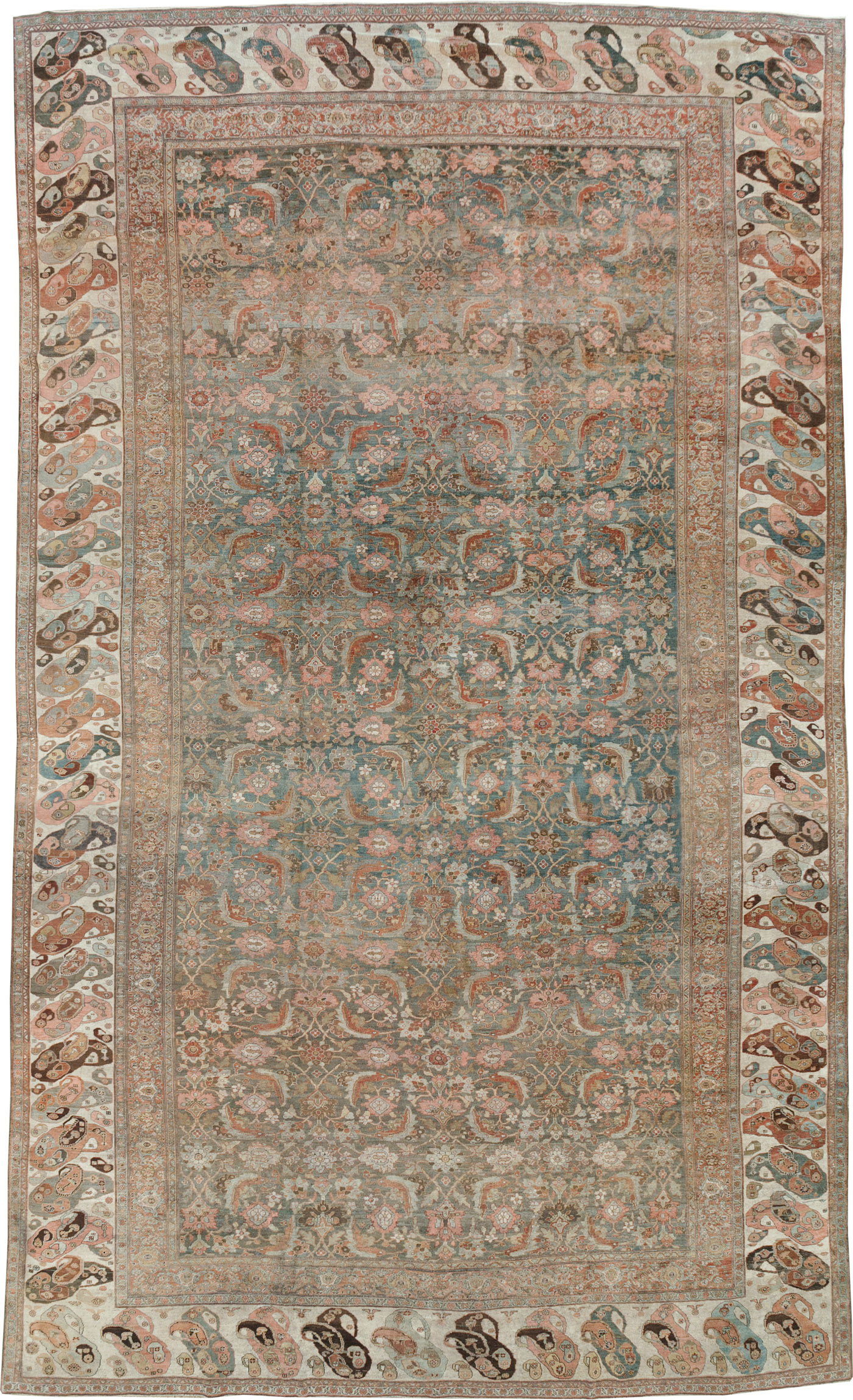 Antique Persian Bidjar Oversize Carpet, No.24945 - Staging