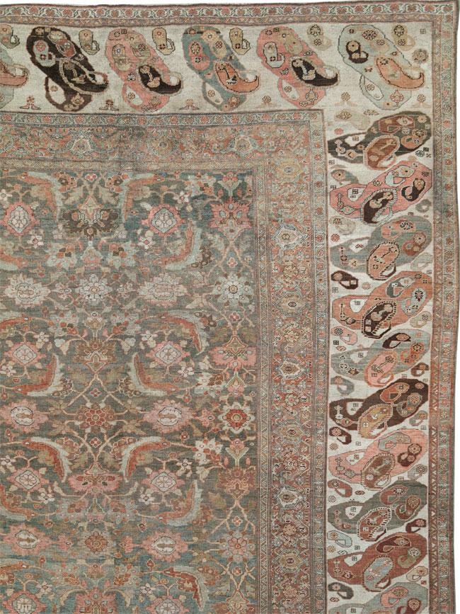 Antique Persian Bidjar Oversize Carpet, No.24945 - Staging
