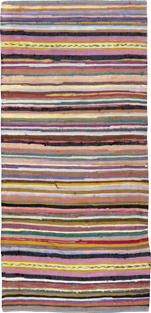 Vintage American Rag Rug, No.24971 - Staging