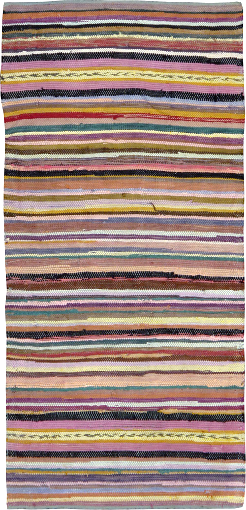 Vintage American Rag Rug, No.24971 - Staging