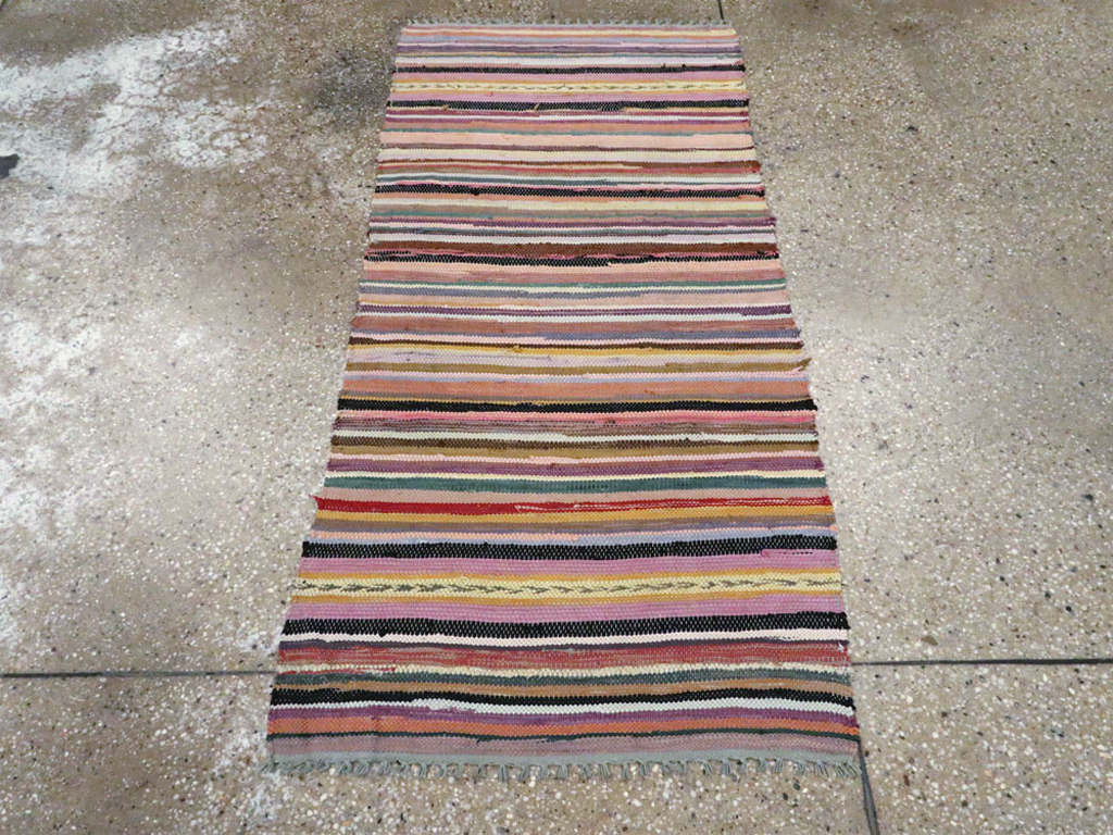 Vintage American Rag Rug, No.24971 - Staging