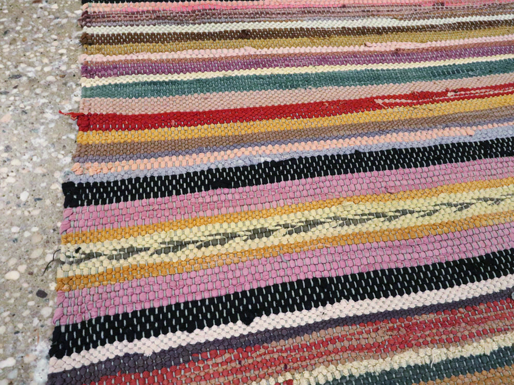 Vintage American Rag Rug, No.24971 - Staging