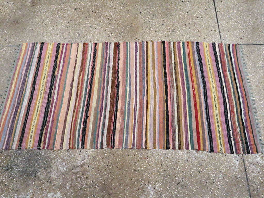 Vintage American Rag Rug, No.24971 - Staging