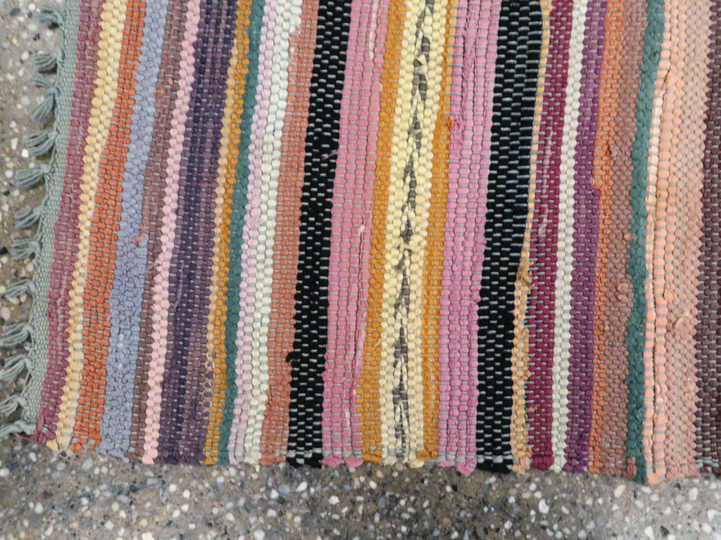 Vintage American Rag Rug, No.24971 - Staging