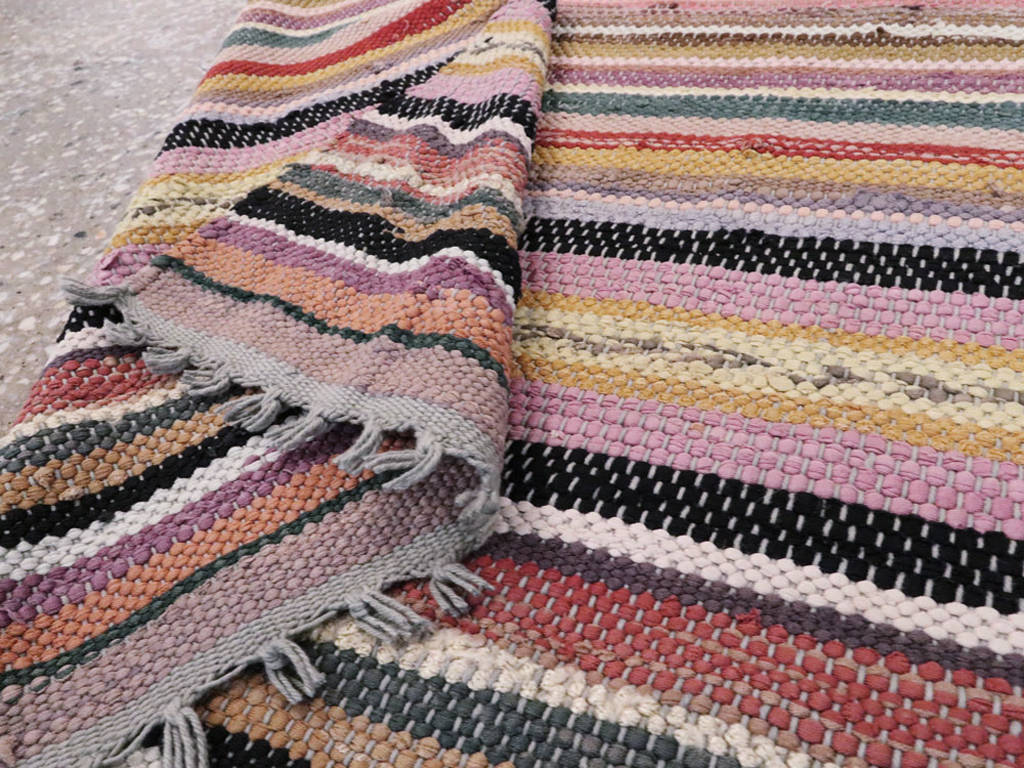 Vintage American Rag Rug, No.24971 - Staging