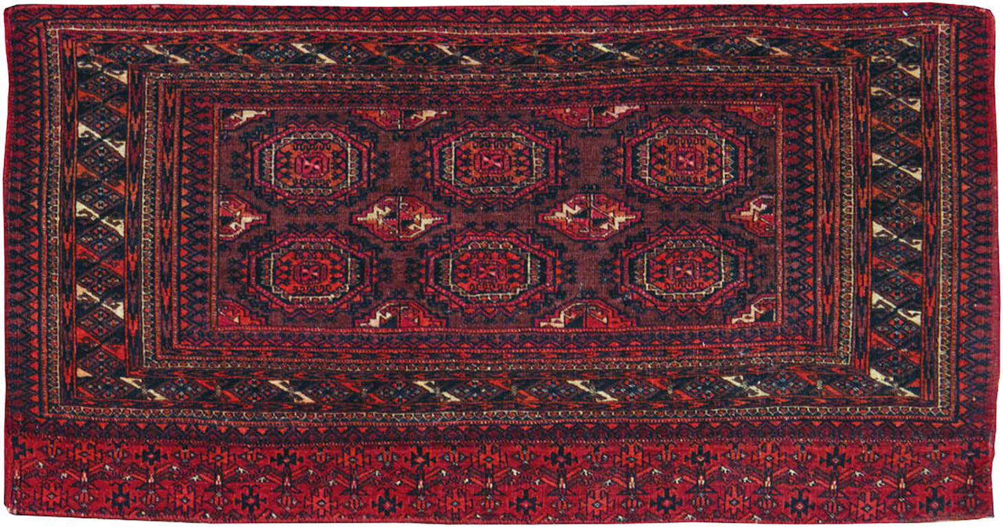 Antique Central Asian Turkoman Throw Rug, No.24994 - Staging