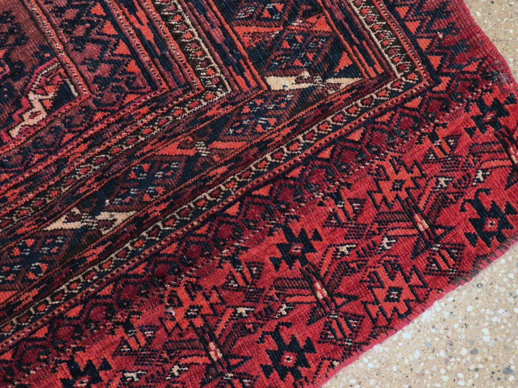 Antique Central Asian Turkoman Throw Rug, No.24994 - Staging