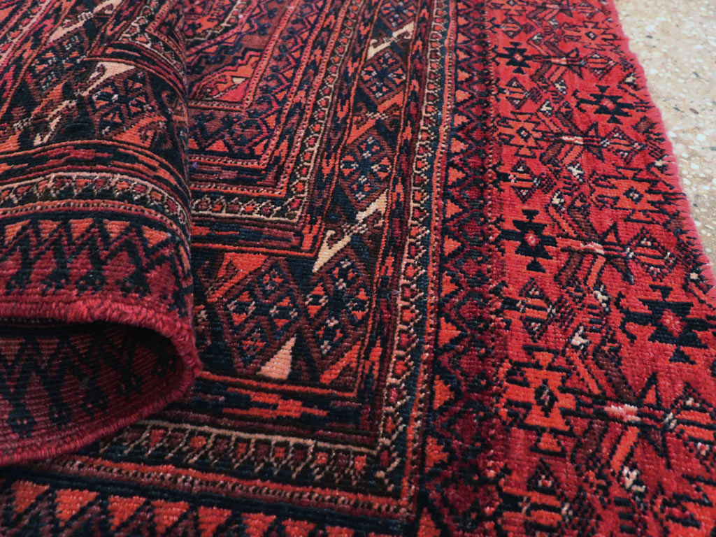 Antique Central Asian Turkoman Throw Rug, No.24994 - Staging