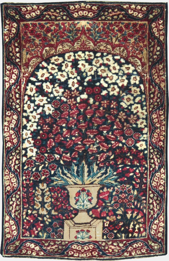 Antique Persian Lavar Kerman Rug, No.24995 - Staging