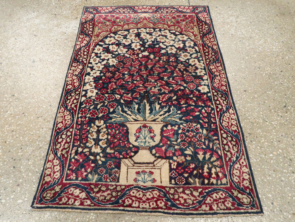 Antique Persian Lavar Kerman Rug, No.24995 - Staging